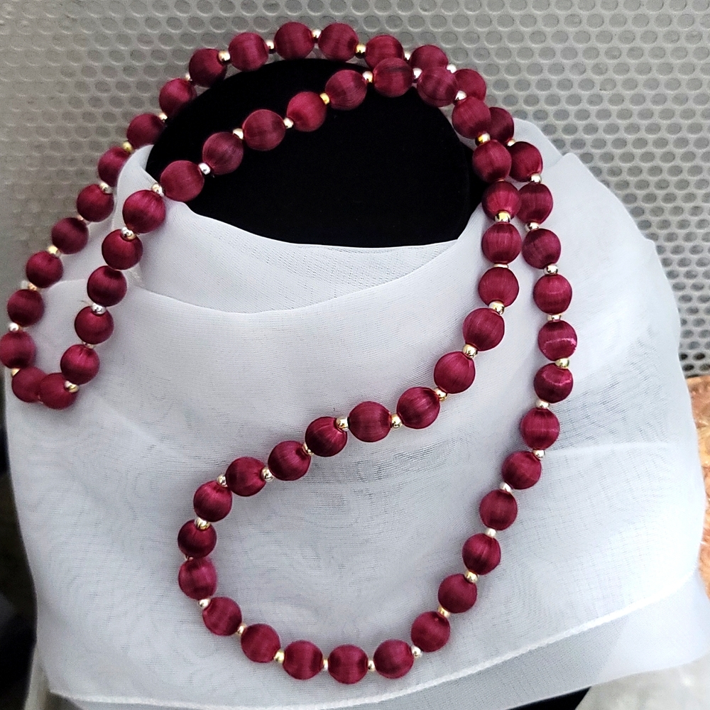Vintage Silk Wrapped Necklace